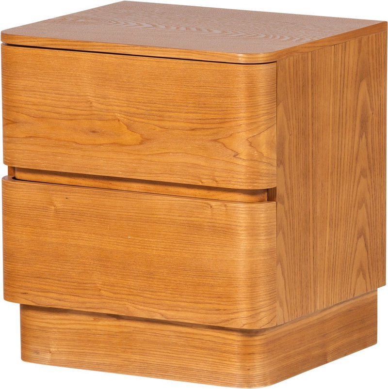 Woood fejo nachtkastje met lades - mdf - bruin - 43x40x34