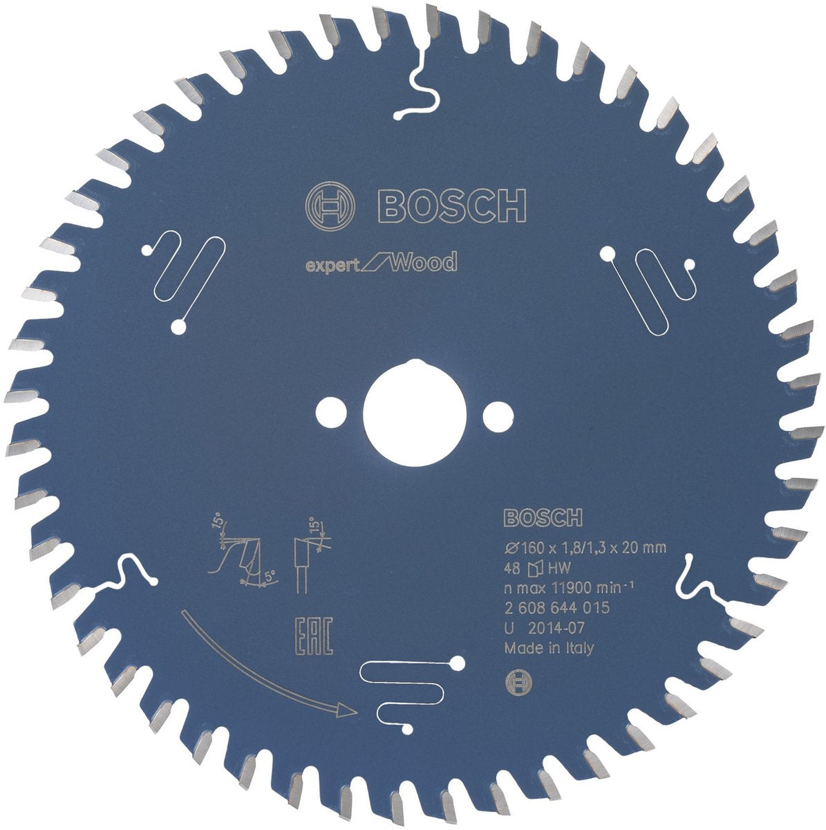 Bosch 2608644015 cirkelzaagblad expert voor hout 160x20 - 48 tanden