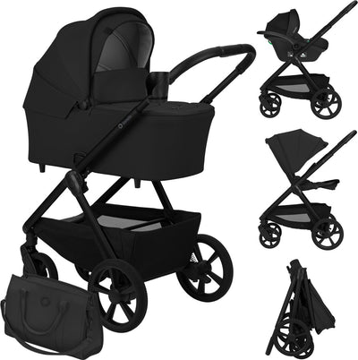 Lionelo carmine kinderwagen 3 in 1 – inclusief astrid i-size autostoel – graveltech all-terrain wielen – 3d ventilatie airydots matras – anti-reflux reiswieg – comfortabele vering – inklapbaar met zitting – upf50+ – complete accessoireset