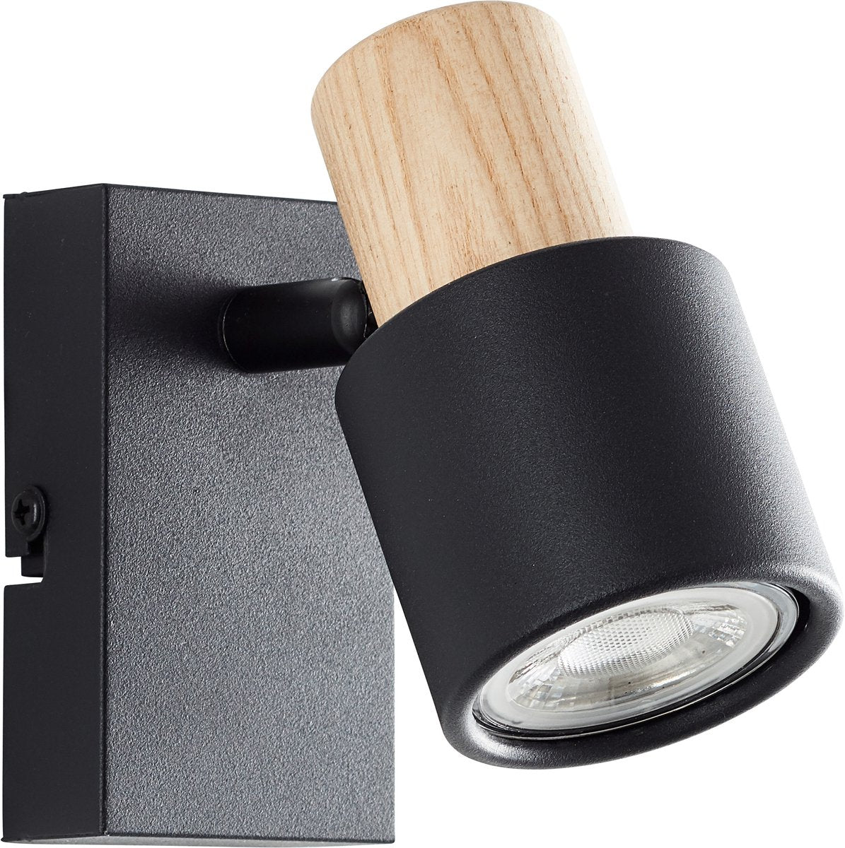 Brilliant pini - wandlamp - gu10 max 1x10w - zwart hout