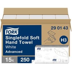 Handdoeken tork h3 advanced 1-laags wit