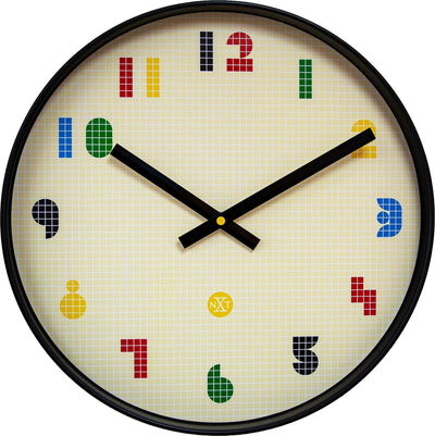 Nextime nxt bit – wandklok – 35 cm – abs – zwart multicolor – stil