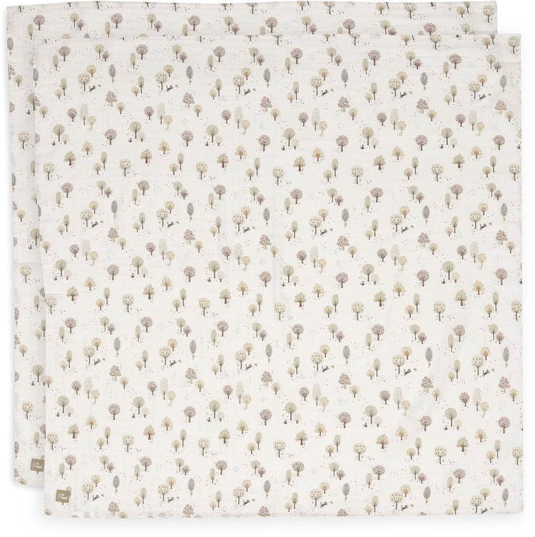 Jollein hydrofiele doek large - 115x115cm - tiny park - 2 stuks