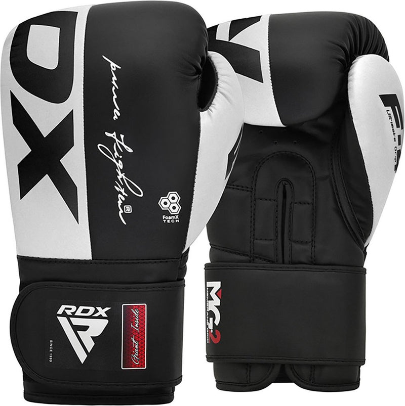 Rdx rex f4 bokshandschoenen - boxing gloves - wit , zwart - 12 oz
