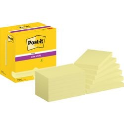 Post-it super sticky super sticky notes post-it 655-12sscy-eu 76x127 mm effen geel