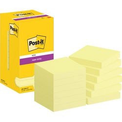 Post-it super sticky notes 654-12ss-cy 76x76 mm effen geel
