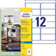 Waterbestendige folie-etiketten avery j4776-10 polyester wit