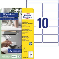 Multifunctionele etiketten avery l4744rev-10 papier wit