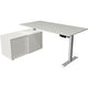 Zit-sta-bureau kerkmann 10221011 melamine; staal lichtgrijs; zilver