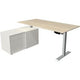Zit-sta-bureau kerkmann 10222050 melamine; staal esdoorn; zilver