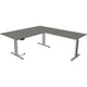 Zit-sta-bureau kerkmann 10235812 spaanplaat grafiet, zilver
