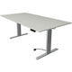 Zit-sta-bureau kerkmann 10233611 spaanplaat lichtgrijs, zilver
