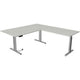 Zit-sta-bureau kerkmann 10235611 spaanplaat lichtgrijs, zilver