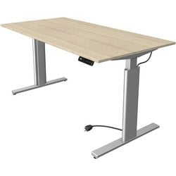Zit-sta-bureau kerkmann 10232750 spaanplaat esdoorn, zilver