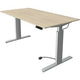 Zit-sta-bureau kerkmann 10232750 spaanplaat esdoorn, zilver
