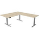 Zit-sta-bureau kerkmann 10235750 spaanplaat lichtbruin, zilver