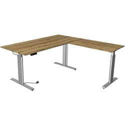 Zit-sta-bureau kerkmann 10234055 spaanplaat bruin, zilver
