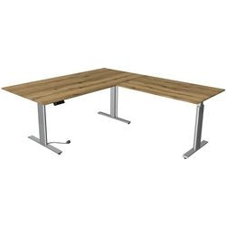 Zit-sta-bureau kerkmann 10235555 spaanplaat bruin, zilver