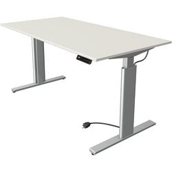Zit-sta-bureau kerkmann 10232510 spaanplaat wit, zilver