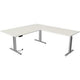 Zit-sta-bureau kerkmann 10235510 spaanplaat wit, zilver