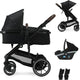 Deryan noa kinderwagen 3-in-1 - wandelwagen met autostoel - zwart