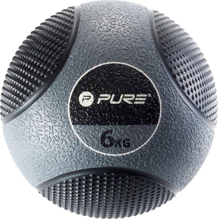 Pure2improve - medicine ball - medicijn bal - 6kg - grijs