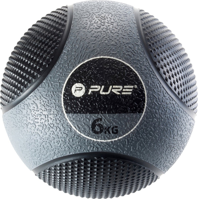 Pure2improve - medicine ball - medicijn bal - 6kg - grijs