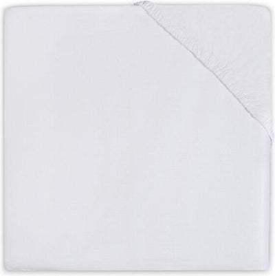 Jollein - baby hoeslaken peuterbed jersey (wit) - katoen - hoeslaken peuter, hoeslaken juniorbed - 70x140 75x150cm