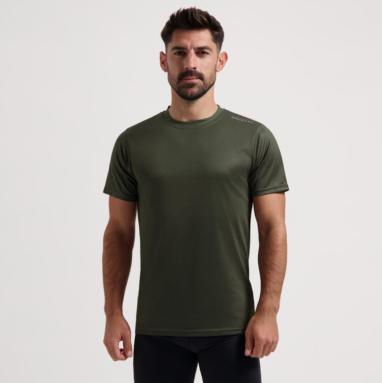 Rogelli promo hardloopshirt heren - korte mouwen - legergroen - xl