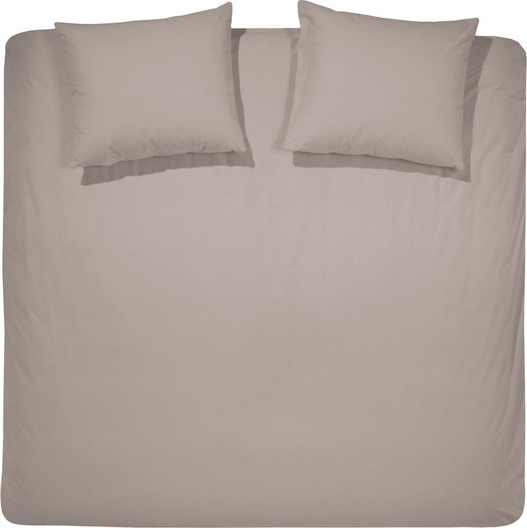 Cinderella weekend dekbedovertrek - 2 persoons - katoen - 200 x 200 220 cm - taupe + 2 kussenslopen 60x70