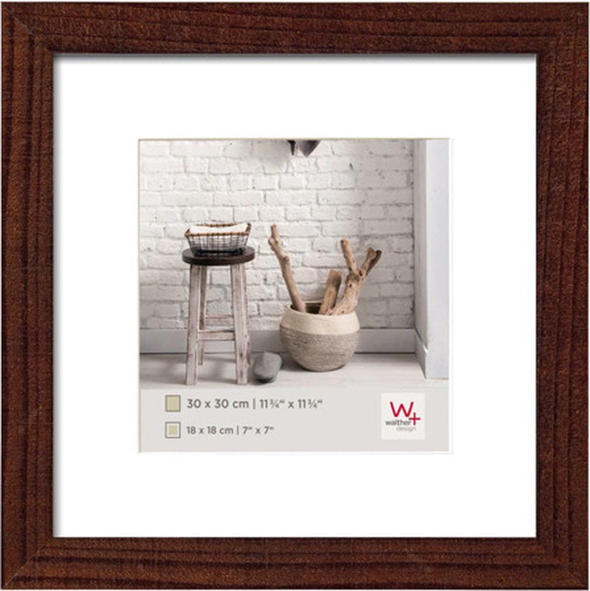 Walther home - houten lijst - fotoformaat 30x30 cm - walnoot