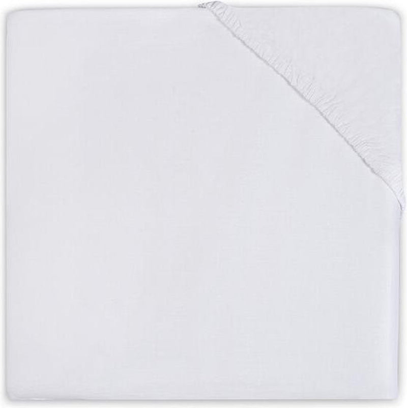 Jollein - baby hoeslaken peuterbed jersey (wit) - katoen - hoeslaken peuter, hoeslaken juniorbed - 70x140 75x150cm