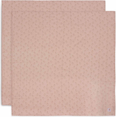 Jollein x nijntje - hydrofiele doek large 115x115cm - inbakerdoek - zacht katoen - 2 stuks - miffy silhouettes wild rose