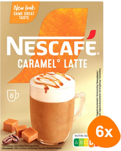 Nescafé caramel latte oploskoffie - 6 doosjes x 8 zakjes
