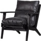 Woood houston fauteuil - leer- zwart - 86x71x71