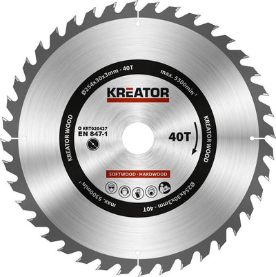 Kreator krt020427 zaagblad hout 254 mm -40t