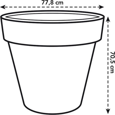Elho pure round 80 - grote bloempot voor binnen buiten - gemaakt van gereycled plastic - ø 77.0 x h 70.0 cm - linen white