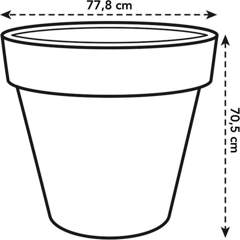 Elho pure round 80 - grote bloempot voor binnen buiten - gemaakt van gereycled plastic - ø 77.0 x h 70.0 cm - linen white
