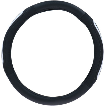 Dunlop stuurhoes auto 38cm - geschikt voor stuurwielen 37-39cm - comfortabele grip - anti-slip - auto decoratie - kunstleer - zwart wit