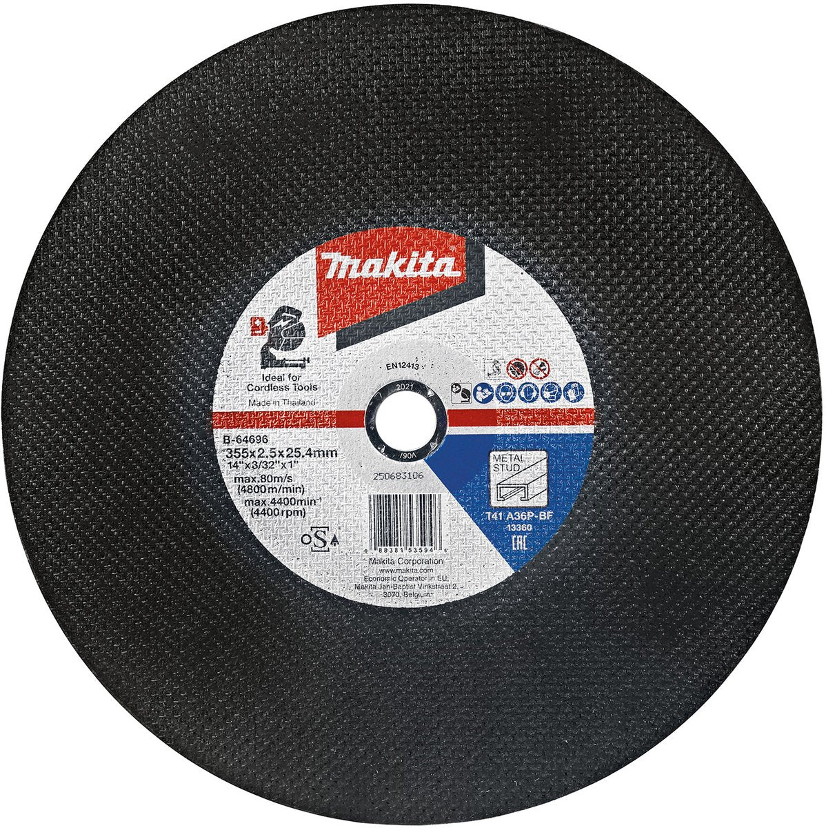 Makita b-64696-5 snijschijf 355 x 2,5 x 25,4 mm a36p 5 stuks voor staal