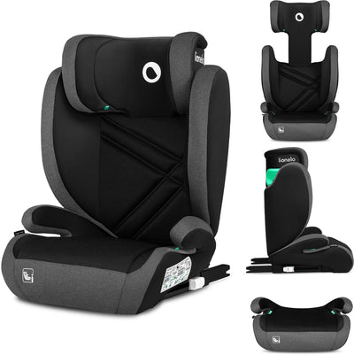 Lionelo hugo i-size – autostoel – groep 2 3 (3,5-12 jaar 15 tot 36 kg 100-150 cm) – isofix – 2 in 1 : zitverhoger met afneembare rugleuning - verstelbare hoofdsteun – geavanceerde zijbescherming – memory foam - wasbaar – comfortabele zitting