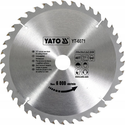 Yato cirkelzaagblad ø250 mm - 40t - binnendiameter 30 mm
