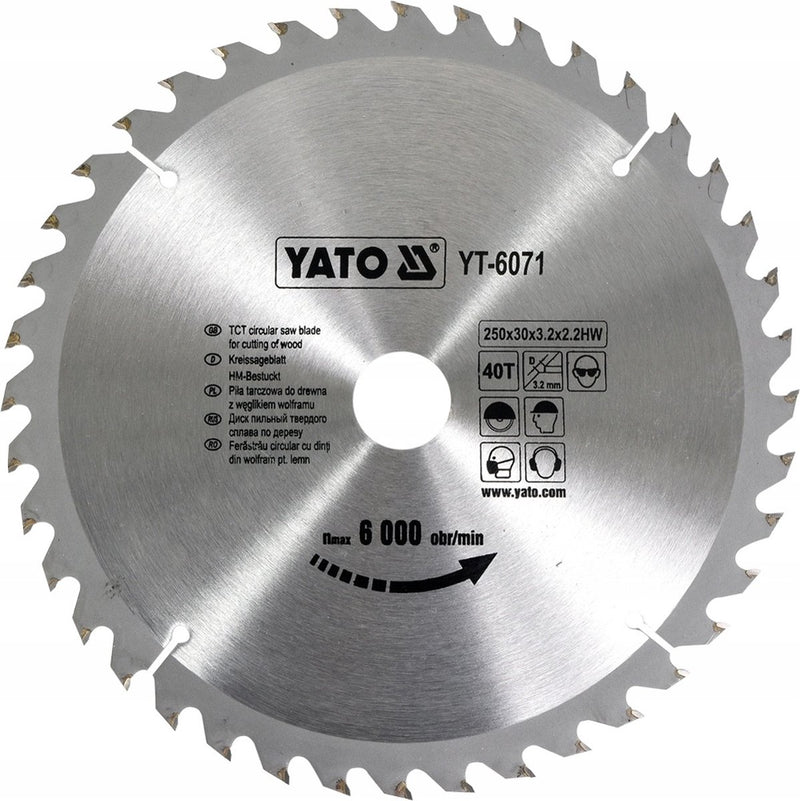 Yato cirkelzaagblad ø250 mm - 40t - binnendiameter 30 mm