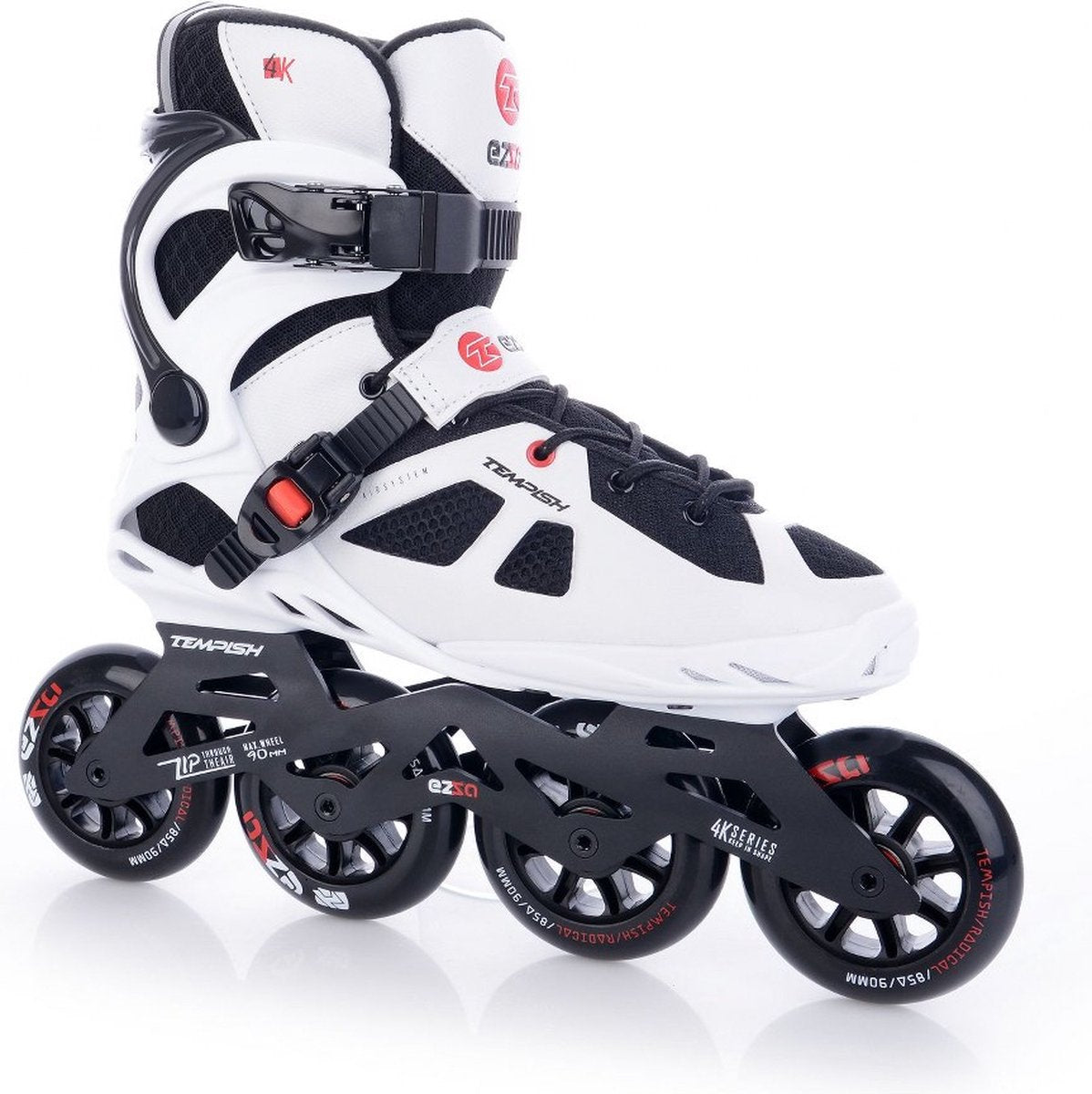 Tempish ezza 90 skeelers volwassenen – 4x90mm wielen – fitness inline skates – wit zwart – maat 39
