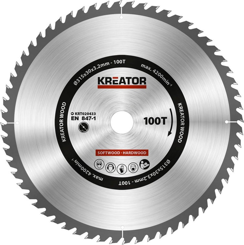 Kreator krt020433 zaagblad hout - 315mm100t