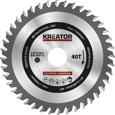 Kreator krt020436 zaagblad hout 235mm 40t