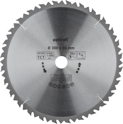 Wolfcraft - zaagtafel cirkelzaagblad 300x30mm - 28 tanden - zaagblad voor tafelzaag - 6741000