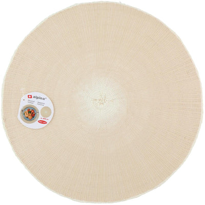 Alpina ronde placemat 38 cm - gevlochten placemat - papiergaren - tafelonderlegger - beige