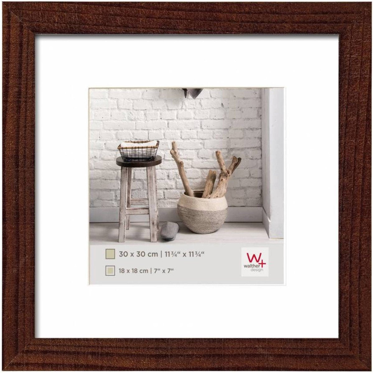 Walther home - houten lijst - fotoformaat 30x30 cm - walnoot