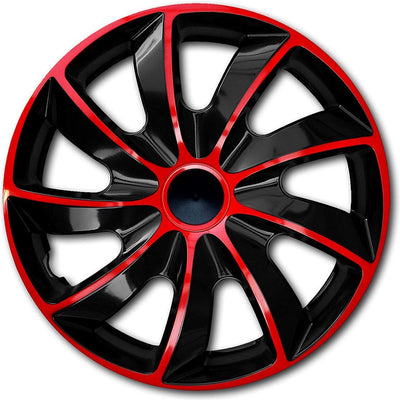 Quad 13 wieldoppen - rood en zwart, set van 4 stuks